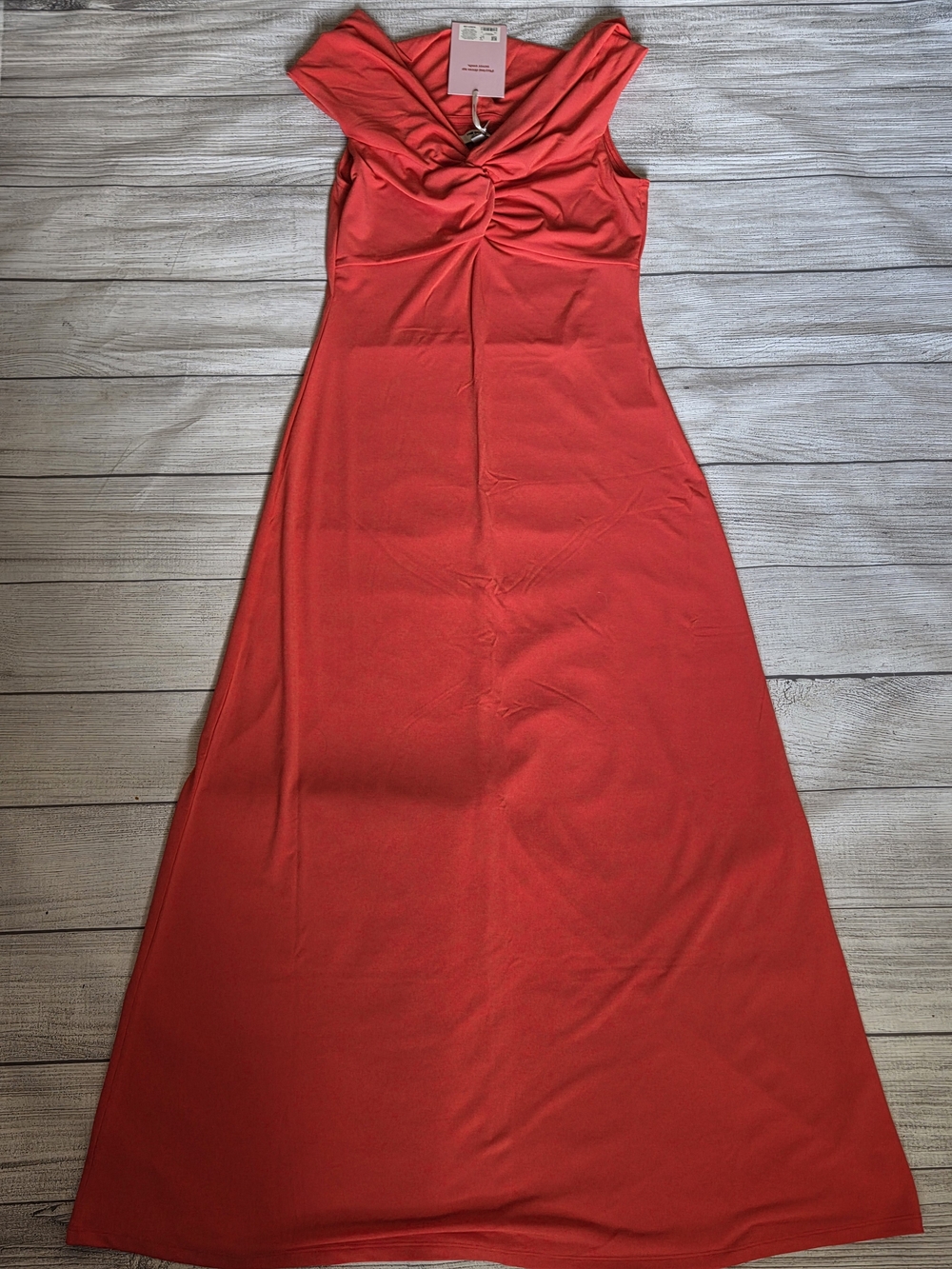 Old Navy Coral-Red Twist Front Maxi Dress